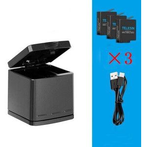 Voor Gopro Hero 5/6/7 Blcak Batterij Met Drie Poorten Usb Charger Kit Voor Go Pro Hero 7 6 5 Black Action Sport Camera Accessoires