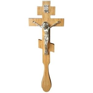 klassieke Religieuze metalen Jezus Christus Spirituele Kruisbeeld eiken houten Kruis christelijke doop van christus icoon levert