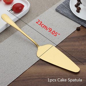 Goud Cake Spatel Vorken Set Rvs Middag Taart Schop Dessert Fruit Vork Bruiloft Verjaardag Party Cake Server Set