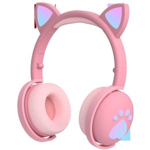 Leuke Kat Klauw Bluetooth Headset Macarons Kat Oren Bluetooth Headset Bilaterale Stereo Headset Live Voice Call