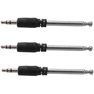 3X Radio Antenne 3.5Mm 4 Secties Telescopische Fm Antenne Radio Voor Mobiele Mobiele Telefoon Mp3 Mp4 Audio Apparatuur