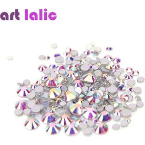 1440Pcs Ab Zilver Glass Crystal Rhinestones Mix Maten Nail Art Stones Strass Folie Terug Diamonds Glitter Decoratie Tips