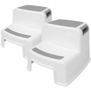 2 Pack 2 Stap Kruk Voor Kinderen Peuter Kruk Voor Wc Zindelijkheidstraining Antislip Soft Grip Voor Veiligheid badkamer Potje Kruk