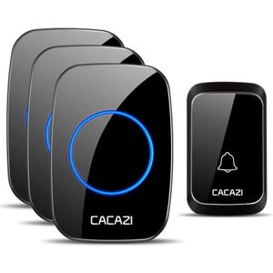 Cacazi Waterdichte Draadloze Deurbel Dc Batterij-Operated 300M Remote Thuis Draadloze Deurbel 1 2 Knop X 1 2 3 Ontvanger Chime