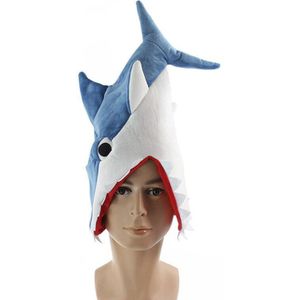 Animal Shark Cosplay Kostuum 3D Hoed Creatieve Individualiteit Fancy Cap Eten Man Prank Haai Hoed