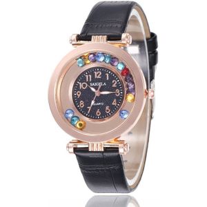 Mode Vrouwen Horloge Luxe Dames Horloges Lederen Band Quartz Klok Vrouwelijke Ronde Horloges Crystal Dial