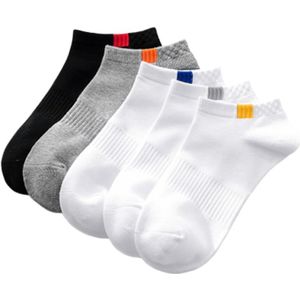 10 Stuks = 5 Paar/partij Zomer Katoen Man Korte Sokken Mode Ademende Man Boot Sokken Comfortabele Casual Sokken Mannelijke Witte