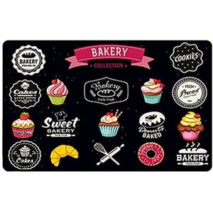 1/2Pcs Anti-Slip Cartoon Keuken Mat Kleur Brood Cake Entree Bed Tapijt Slaapkamer Eettafel Deco moderen Art Vloerkleed