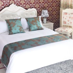 Rayuan Home Hotel Decor Sprei Bloemen Dubbele Laag Bed Runner Gooi Beddengoed Koningin King Bed Staart Handdoek Protector