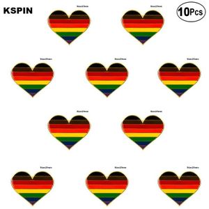 Gay Pride Lgbt Bruin Hart Vorm Revers Pin Vlag Badge Broche Pins Badges 10 Stuks Veel