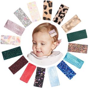 Bulk 60 Pc/16 Kleur Pasgeboren Baby Faux Lederen Haarspelden,, kids Glitter Bobby Pinnen Voor Meisjes Kinderen Haar Accessoires