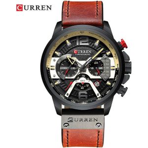 Curren Horloge Heren Horloges Topmerk Luxe Mannen Casual Lederen Waterdichte Chronograaf Mannen Sport Quartz Klok Relogio Masculino