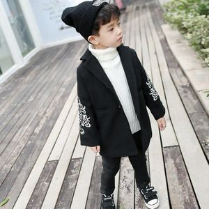 Jongens Winter Lange Wollen Jas Kinderen Winter Wollen Trenchcoat Jongens Lange Blazer Jas Kinderen Warme Jas Voor jongens