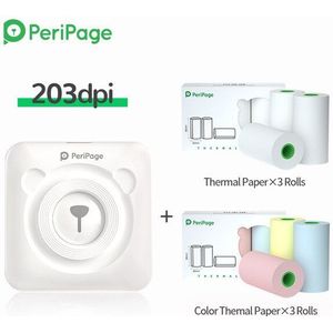 Mini Printer Label Printer 203Dpi Foto Foto Ontvangst Bluetooth Draadloze A6 Peripage Sticker Printer Draagbare Thermische Printer