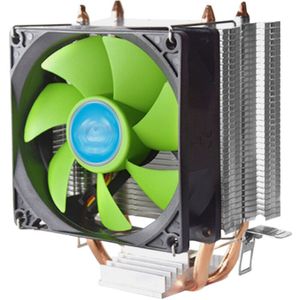 Cpu Luchtkoeler Koelventilator Koeler Green Blade Fan 2 Heatpipes Aluminium Fin Radiator Heatsink Voor Polar Iceflow