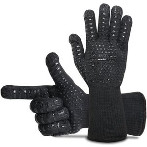 1 Paar Bbq Handschoenen 1472 °F Hittebestendige Siliconen Handschoenen Ovenwanten Voor Bbq Koken Bakken Haarden Koekenpannen
