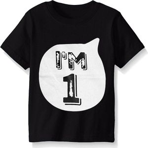 Ik Ben 1 2 3 4 Jaar Verjaardag T-shirt Voor Jongens Baby Meisjes Tops Tee Zomer Wit Zwart Katoen Korte mouw T Shirts Kinderen Kleding