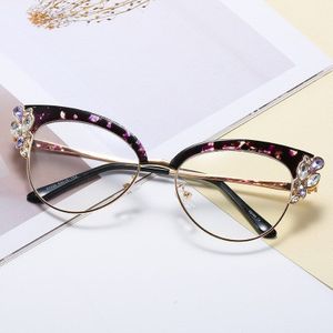 Blauw Licht Blokkeren Bril Vrouwen Retro Cat Eye Monturen Mannen Recept Leesbril Clear Lens Spectale Brillen
