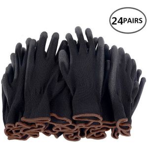 12 Pairs S/M/L Nylon Pu Veiligheid Werkhandschoenen Bouwers Grip Voor Palm Coating Handschoenen Timmerlieden Onderhoud werknemers Levert