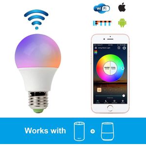 E27 E26 Smart Bluetooth WiFi Lamp RGB RGBW Dimbare LED Lamp Licht Alexa Google 16 Miljoen Kleuren Multicolor Groep
