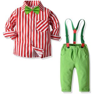 Kerst Baby Kinderen Sets Gentleman Jongens Kleding Sets Banket Kleding Vest T-shirt Toevallige Elastische Band Outfits