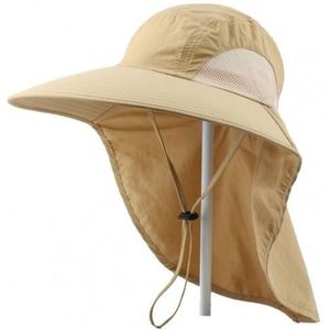 Zomer Zonnehoed Mannen Vrouwen Katoen Boonie Hoed Met Nek Flap Outdoor Uv Bescherming Grote Brede Rand Wandelen Vissen Safari emmer Hoed
