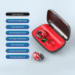 Beengeleiding Oortelefoon Draadloze Bluetooth 5.0 Sport Hoofdtelefoon Met 2200Mah Opladen Case Hifi Stereo Geluid Oordopjes Headset