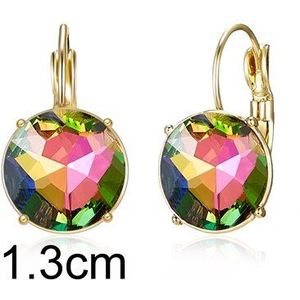 3 Maten Vrouwelijke Goud Kleur Metal Stud Oorbellen Multicolor Ronde Kristallen Oorbellen Voor Vrouwen Meisje Mode Bruiloft Sieraden