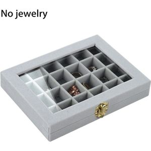 24 Grids Black Rose Rood Fluwelen Doos Ringen Oorbellen Kettingen Make Holder Case Organizer Vrouwen Sieraden Opslag