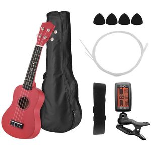21 Inch Akoestische Soprano Ukelele Ukelele Uke Kit Basswood Met Draagtas Uke Strap Snaren Plectrums Tuner Black Ukelele