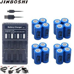 16 stuks Oplaadbare 3.7V Li-Ion 16340 Batterijen CR123A Batterij Voor LED Zaklamp + Lader Voor 16340 CR123A 14500 18650 batterij