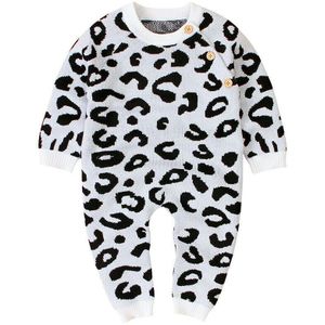 ONS Herfst Winter Romper Luipaard Baby Jongen Meisje Kleding Gebreide Romper Wollen Trui Jumpsuit Winter Kleding Set 0-18 maanden