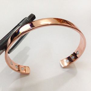 Zuiver Koper Magneet Energie Gezondheid Open Bangle Plated Kleur Eenvoudige Armband Bio Gezonde Healing Armband