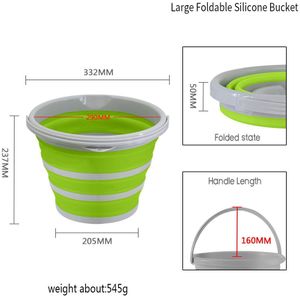 Damast Opvouwbare Intrekbare Siliconen Gieter Emmer Grote Capicity Bespaar Ruimte Draagbare Emmer Voor Wandelen Picknick Barbecue Reizen