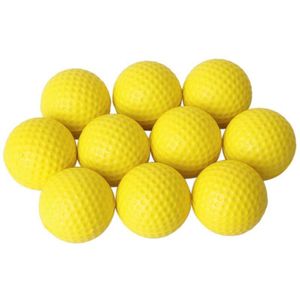 10Pcs Geel Zachte Elastische Indoor Practice Pu Golfbal