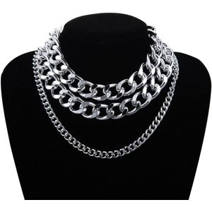 Curb Cubaanse Miami Chunky Dikke Ketting Choker Ketting Voor Vrouwen Mannen Verklaring Punk Hip Hop Hals Kraag Sieraden Goud Kleur ketting