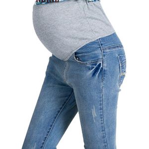 Ztov Denim Moederschap Jeans Plus Size Elastische Taille Lange Broek Broek Voor Zwangere Vrouwen Zwangerschap Kleding Zwangere Broek 8148 #