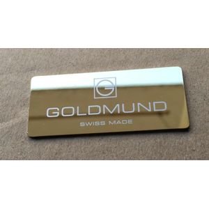 Goldmund Versterker Case Bewegwijzering Vergulde Aluminium Teken Grootte 53*22Mm