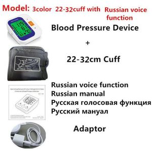 Russische Voice Met Backlight Tonometer Elektrische Digitale Bloeddrukmeter Bp Sphygmomanoter Hartslagmeter Voor Meten