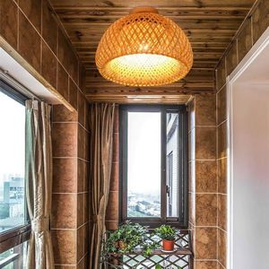 Bamboe Rieten Rotan Lichtpunt Inbouw Opknoping Plafondlamp Voor Woonkamer Slaapkamer Eetkamer