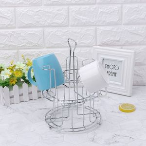 Stijlvolle Mok Boom Iron Houder Koffie Kopjes Afvoer Organizer 6 Rekken Stand Fles Schotel Drogen Keuken Woonkamer Accessoire