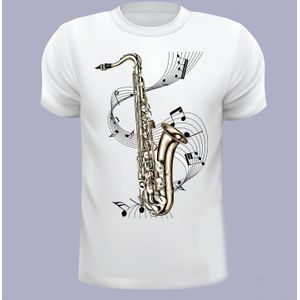 Korte Mouw Mode T-shirt Saxofoon, Mannen T-shirt, Saxofoon, Muziek, T-shirt, kies Uw Sizerock T Shirts 4XL 5XL