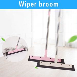 Magic Broom Sweep De Vloer Huishouden Ruitenwisser Zachte Borstel Mop Stof Haar Rvs Bezem Houten Floor Cleaning Tools