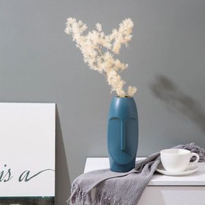 Nordic Imitatie Keramische Vaas Decoratie Thuis Creatieve Menselijk Gezicht Abstract Plastic Europese Stijl Vaas Pot Bruiloft Decor