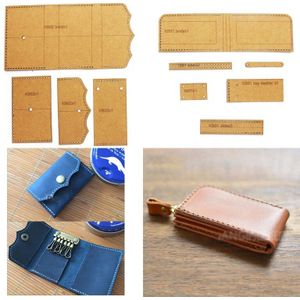 Diy Leather Craft Sleutelhanger Tas Stansen Kraft Papier Naaien Patroon Dikke 500gsm Karton Template