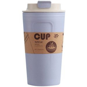 420Ml Tarwe Stro Plastic Koffie Cups Reizen Koffie Mok Met Deksel Milieuvriendelijke Tarwe Fiber Stro Lekvrij Mokken