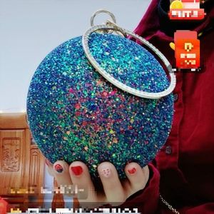 Vrouwen Avond Dag Clutch Kleurrijke Kristallen Diamanten Ronde Bal Vormige Koppelingen Dame Handtas Wedding Purse Chain Schoudertas