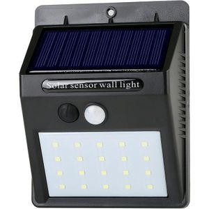 Outdoor Zonne Wandlamp Waterdichte Pir Motion Sensor Solar Powered Spotlight Zonlicht Straat Licht Outdoor Home Licht