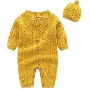 Kids Baby Jongens Meisjes Warm Infant Dikke Gebreide Romper Jumpsuit Katoenen Kleding Trui Outfit Kleding