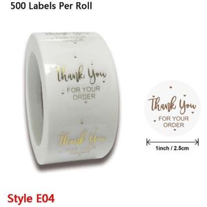 500 Stuks Dank U Voor Uw Bestelling Stickers Goud Folie Seal Labels Voor Kleine Winkel Geschenkverpakkingen Stickers Verjaardagsfeestje sticker